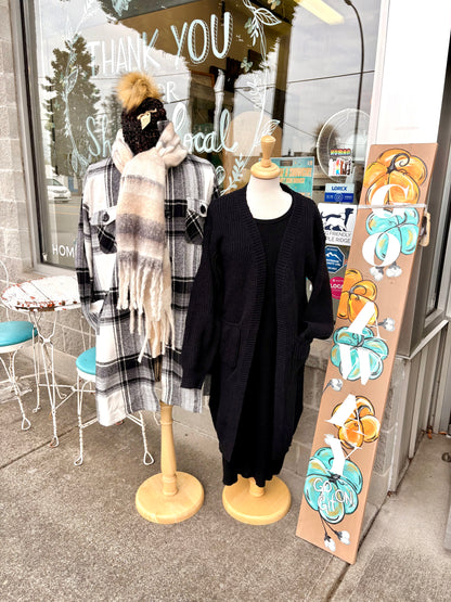 Town & Country Black front button cardigan.