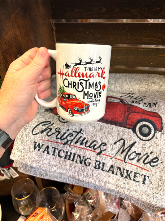 Christmas movie watching mug
