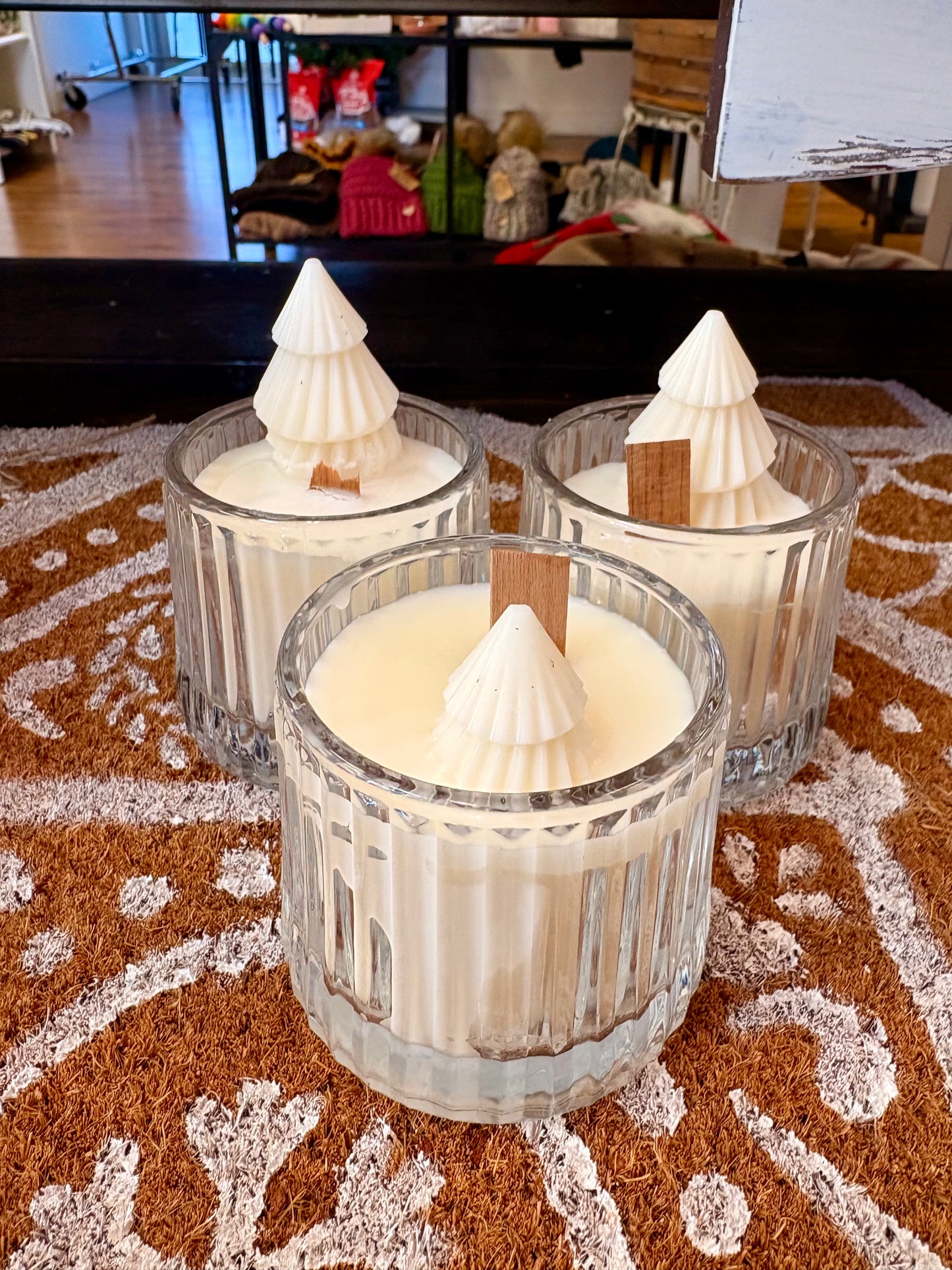 Glass tree Christmas candles