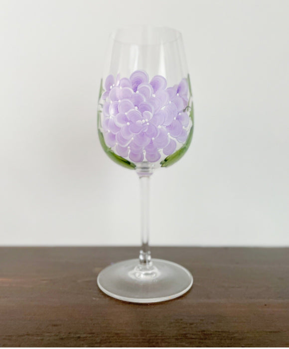 CC Crafts - Stemmed Hydrangea Wineglass