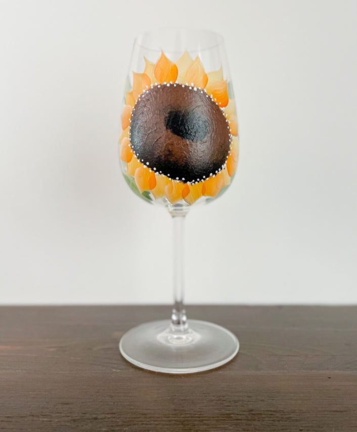 CC Crafts - Stemmed Sunflower Wineglass