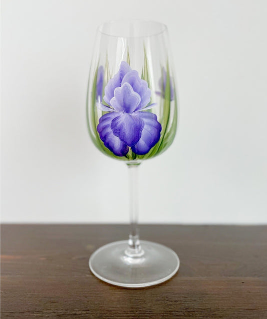 CC Crafts - Stemmed Iris Wineglass