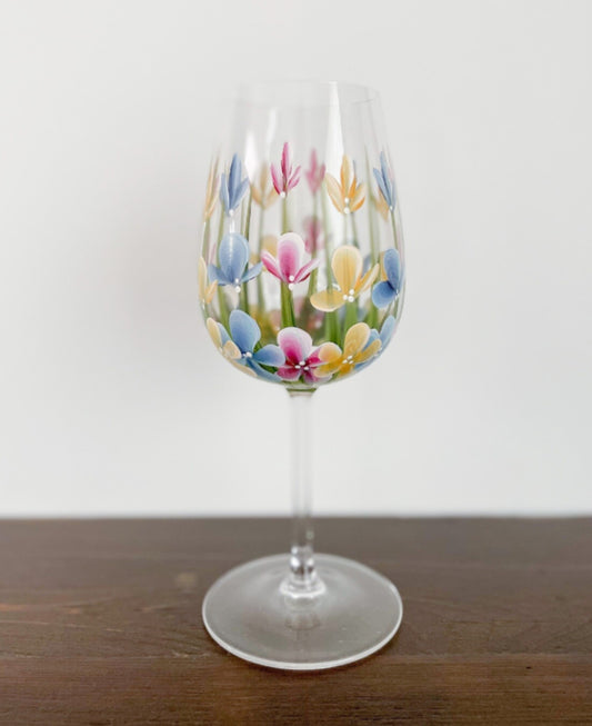CC Crafts - Stemmed Wildflower Wineglass