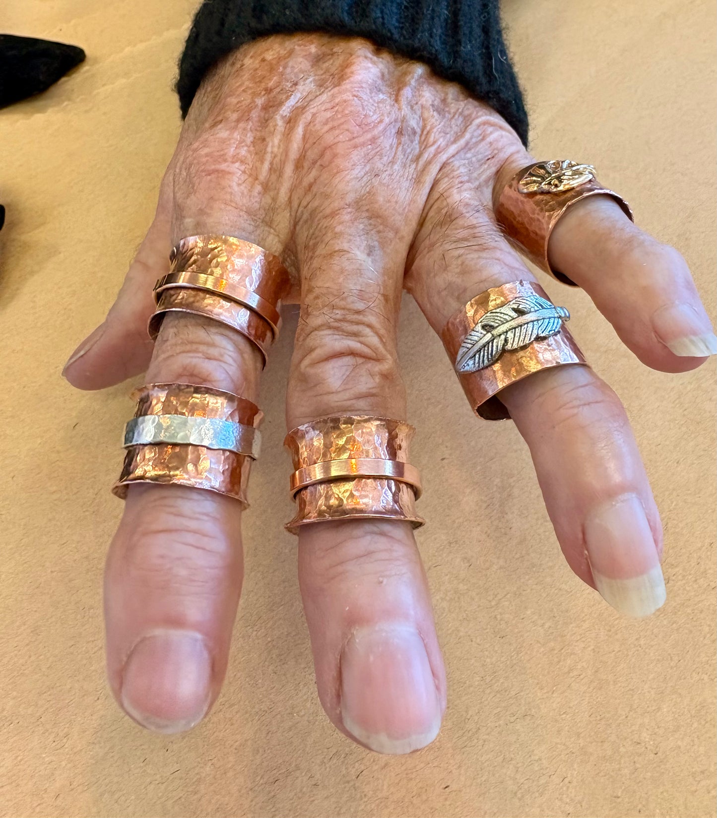 Teaspoon memories copper fidget rings