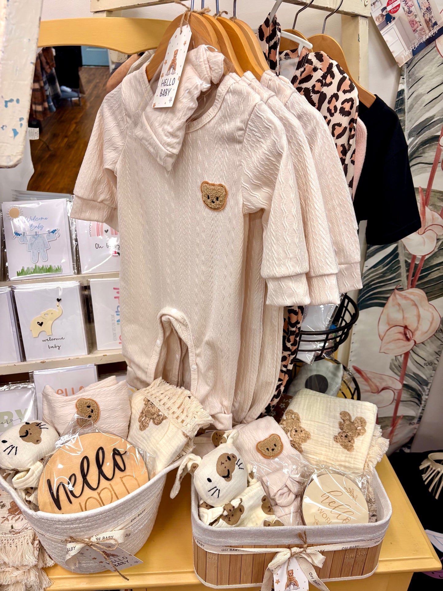 Custom bear baby baskets