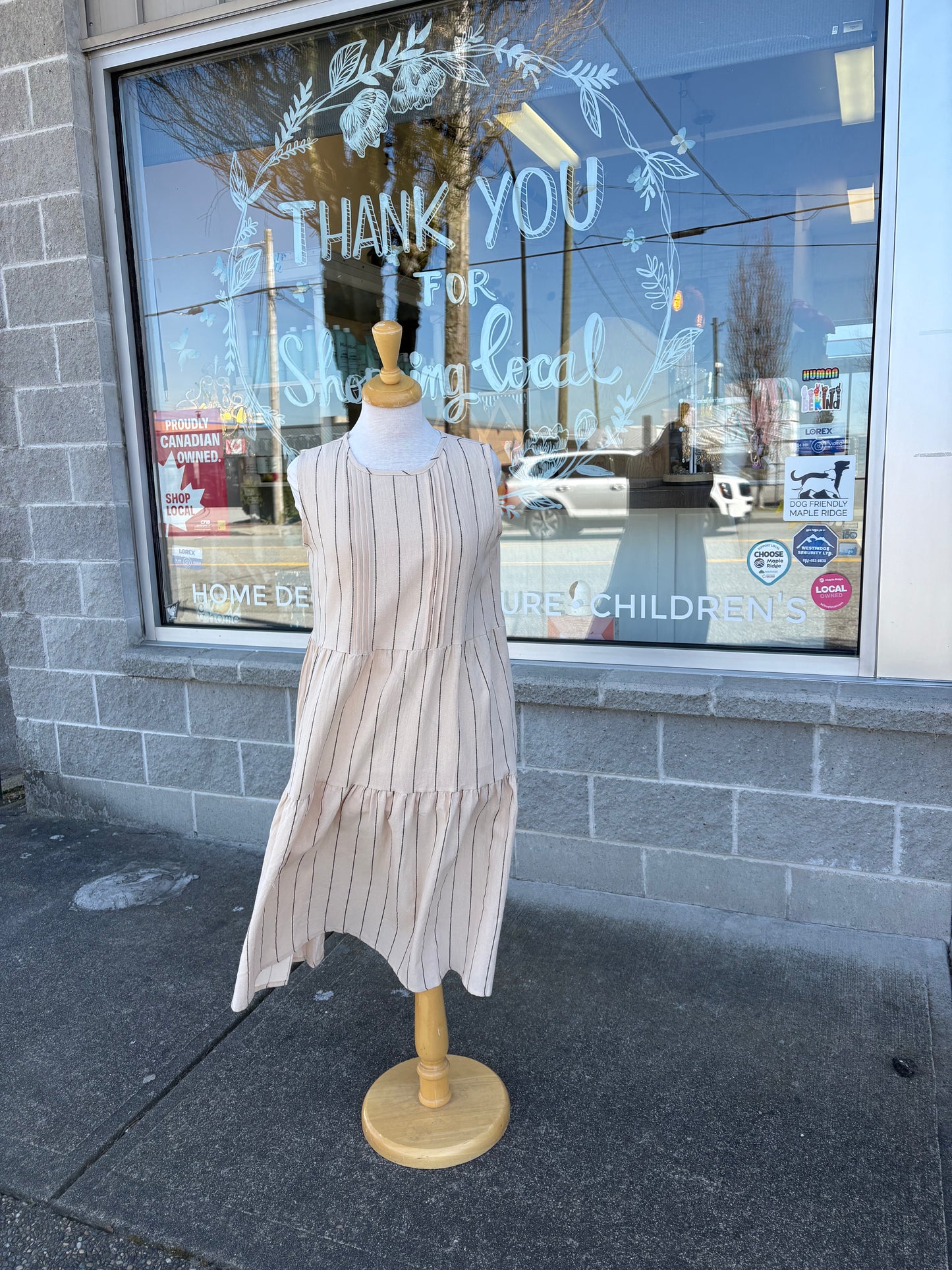 Cotton stripe short dress