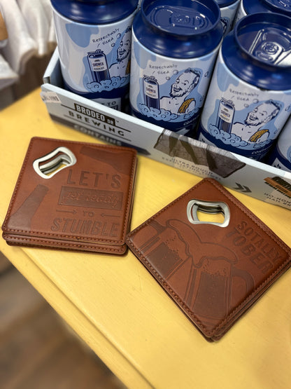 Bottle opener coasters
