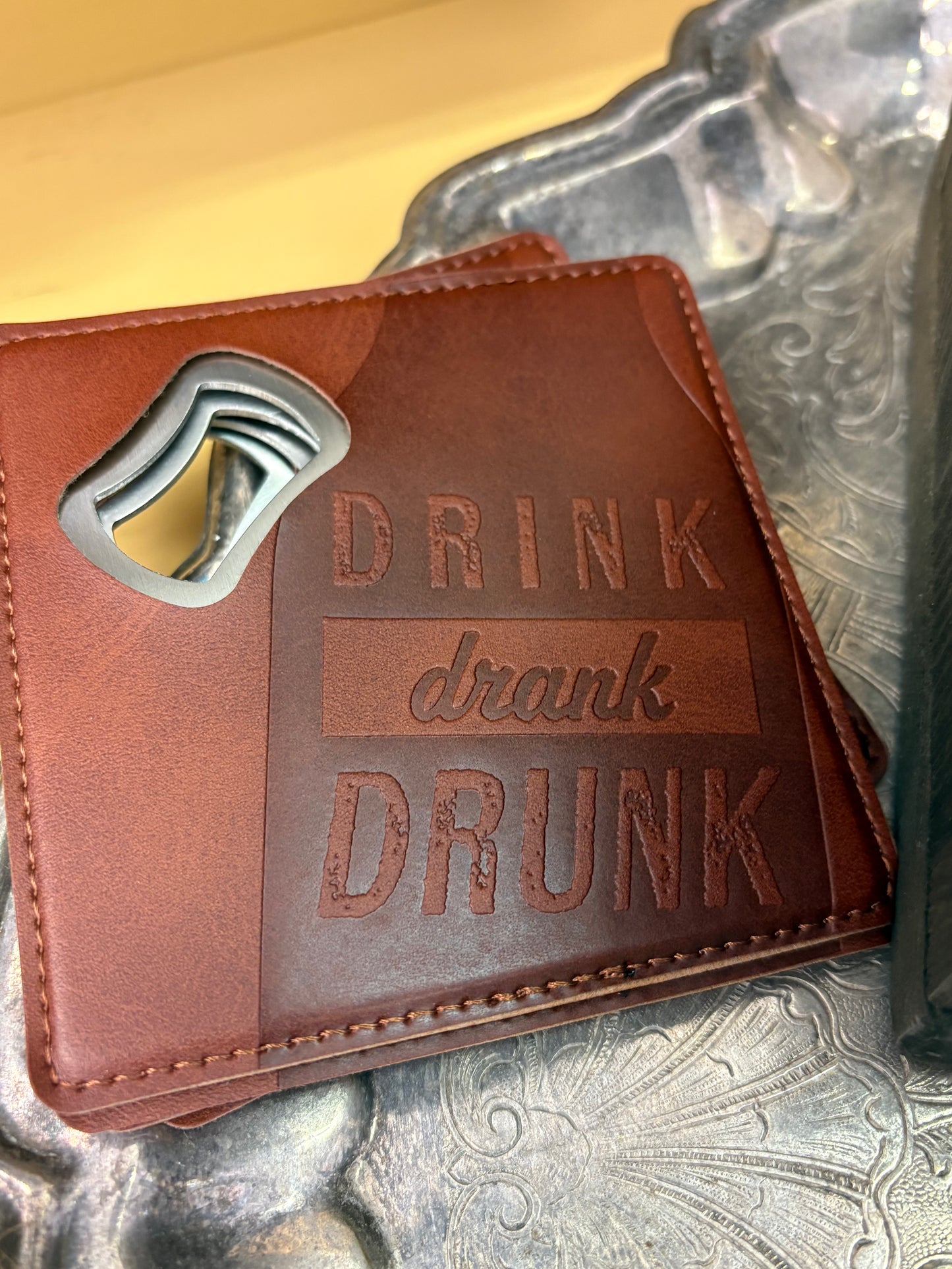 Bottle opener coasters