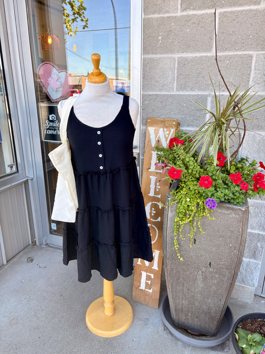 Flowy strap dress ~Black or brown