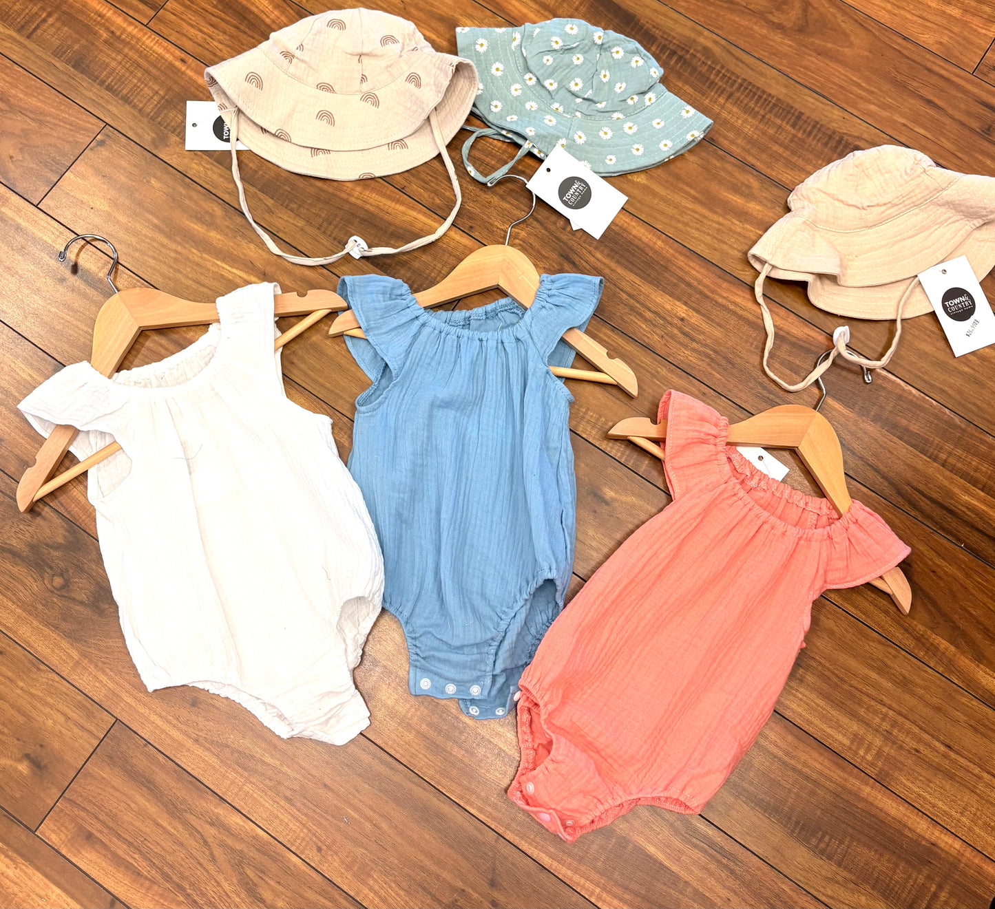 Colourful summer baby rompers
