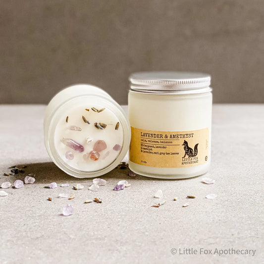 Little Fox Apothecary - Lavender & Amethyst Gemstone Candle