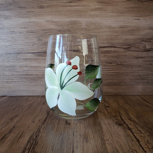 CC Crafts - Stemless White Lily Wineglass