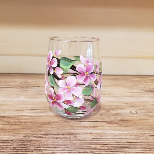 CC Crafts - Stemless Cherry Blossom Wineglass