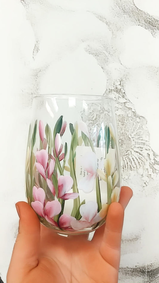 CC Crafts - Stemless Sweet Pea Wineglass