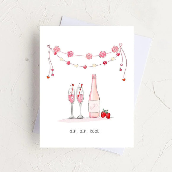 Almeida Illustrations - Sip Sip Rosé Card