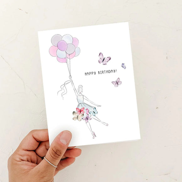 Almeida Illustrations - Butterflies Happy Birthday Card