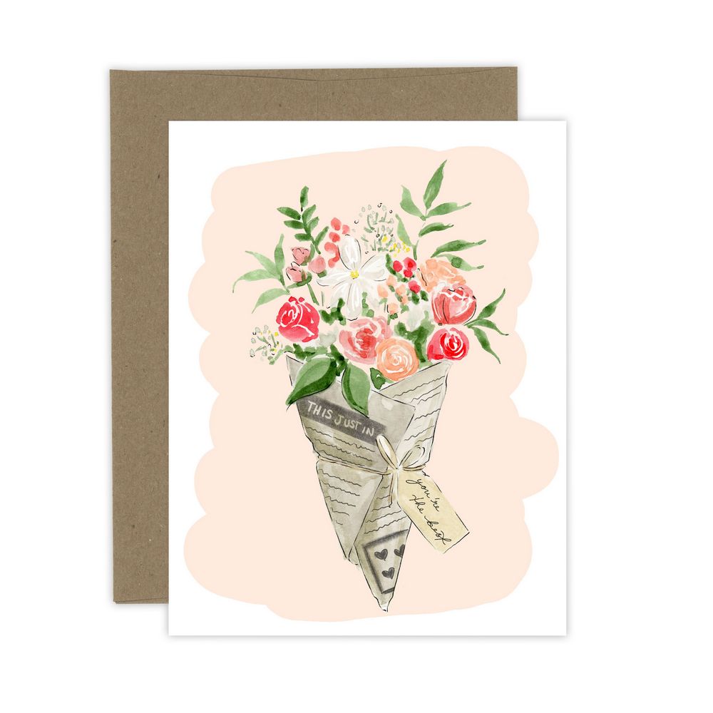 Newspaper Bouquet | This Just In • You’re The Best | Card