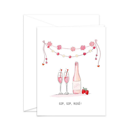 Strawberries & Bubbly | Sip, Sip, Rosé! | Card