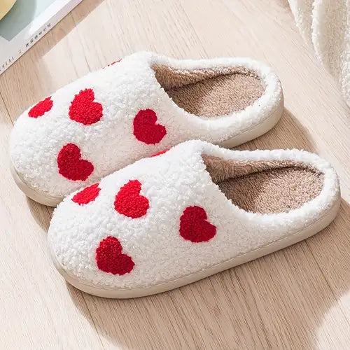 Town & Country - All-Over Heart Plush Slippers