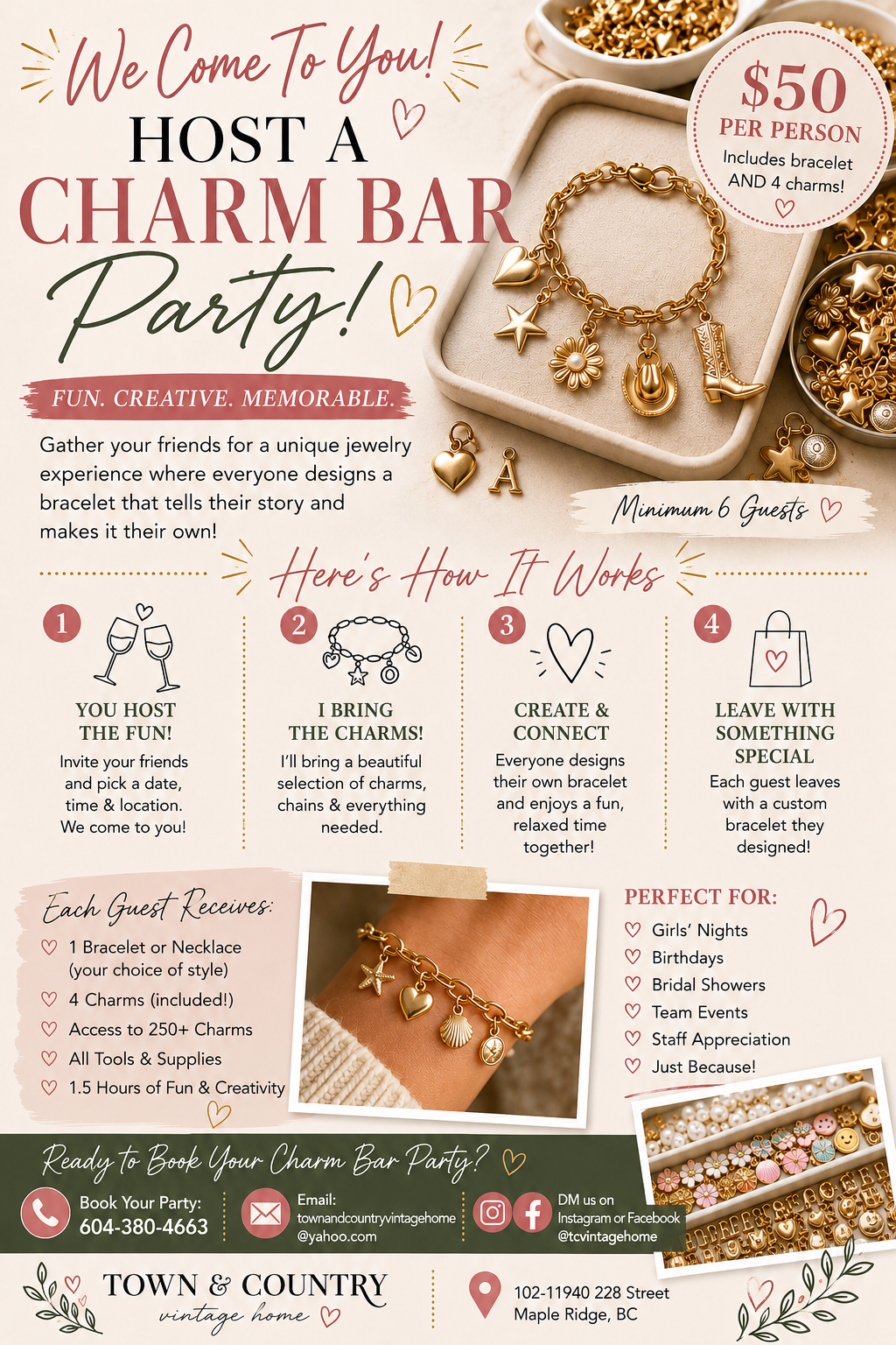 Private mobile charm bar party