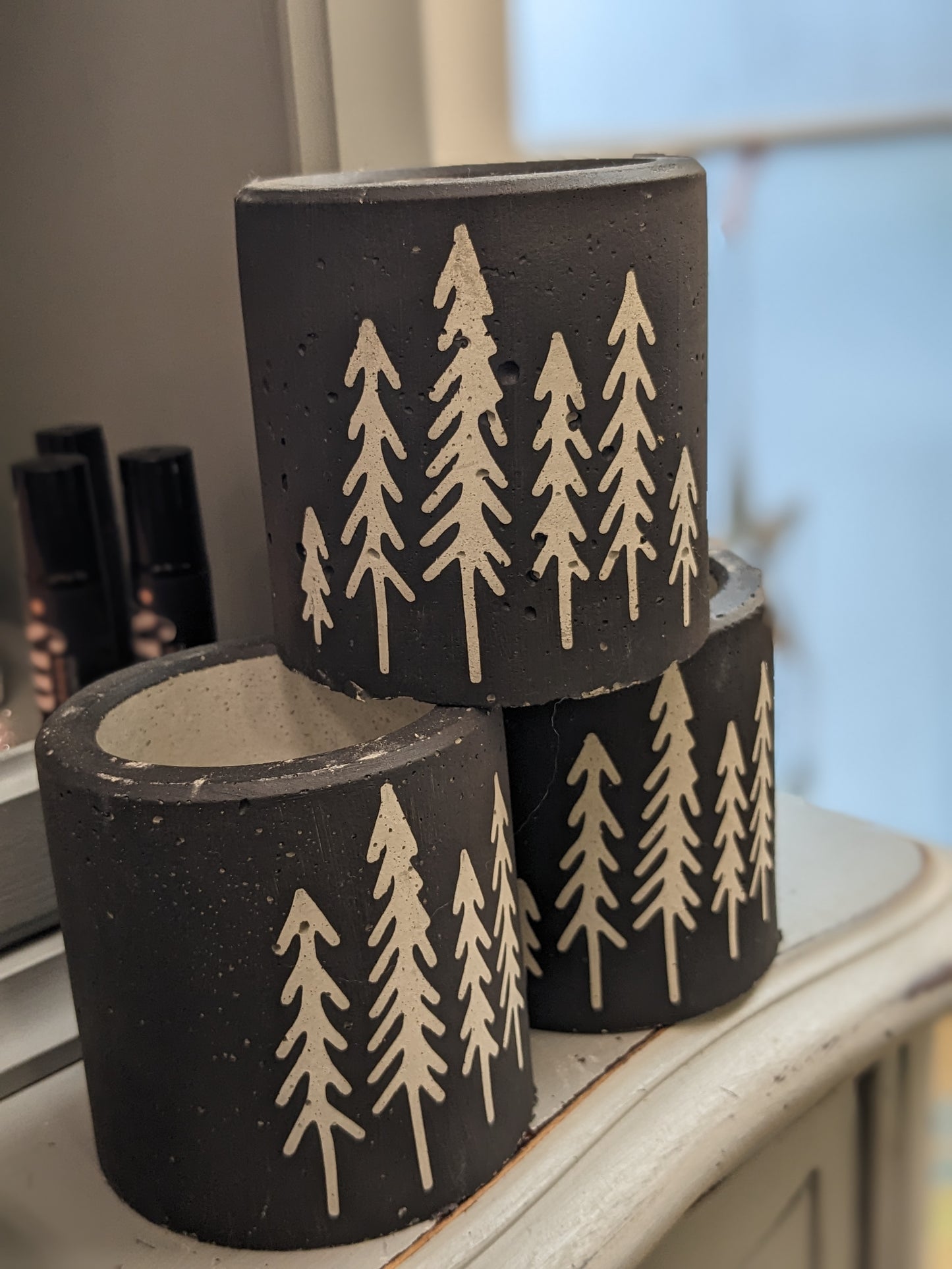 Town & Country - Christmas Concrete Candle Holders
