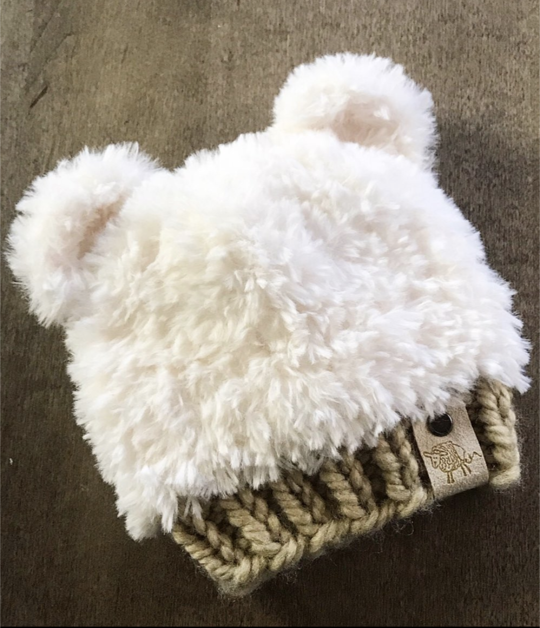 Naked Sheep Knittery - White Baby Bear Hat