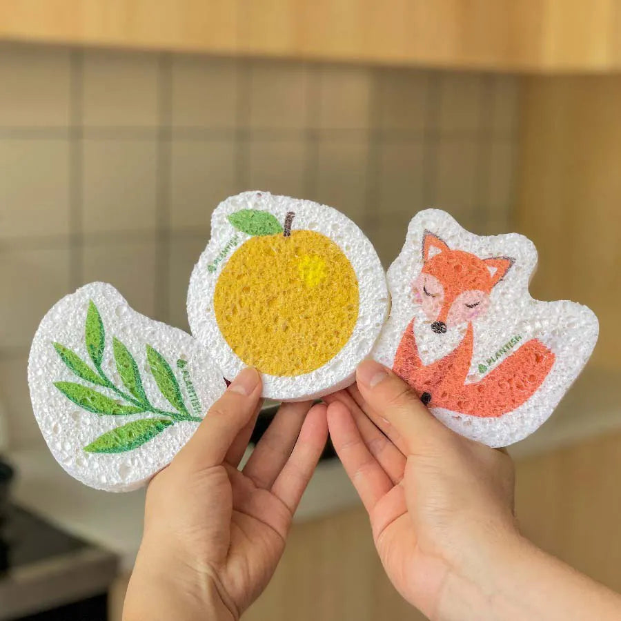 Plantish - Solid Dish Soap Pop Up Sponge Bundle