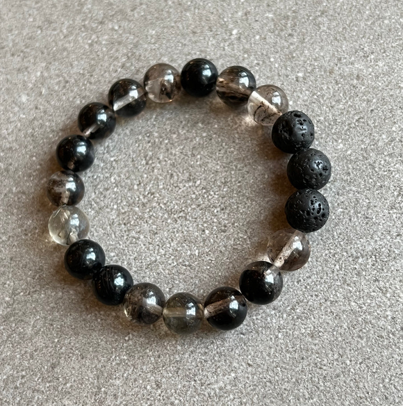 Little Fox Apothecary - Smokey Quartz 10mm Gemstone Diffuser Bracelet