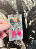 Dipsy skull tassel earrings