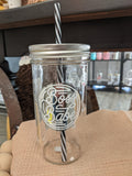 Mason Jar Merchant - Cup With Straw