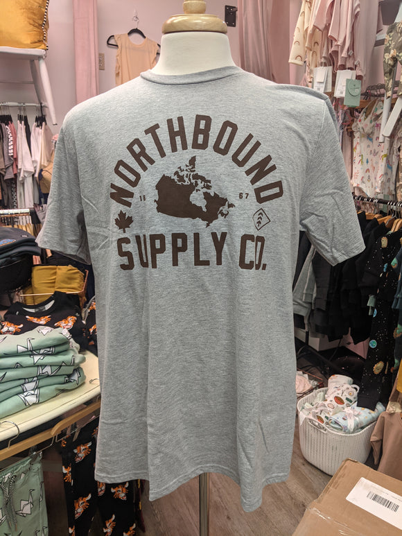 Northbound Supply Co. - Grey Northbound With Chocolate Detail T-Shirt