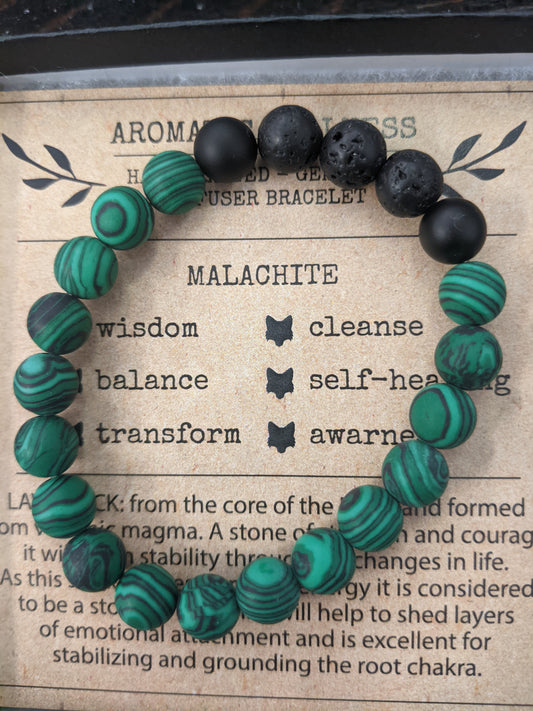 Little Fox Apothecary - Malachite Diffuser Bracelet