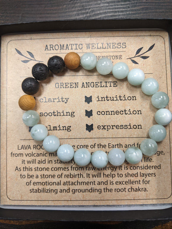 Little Fox Apothecary - Green Angelite Diffuser Bracelet