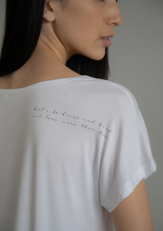 The Roster - Let's be brave and kind, and love more than less- Scoop Neck Tee