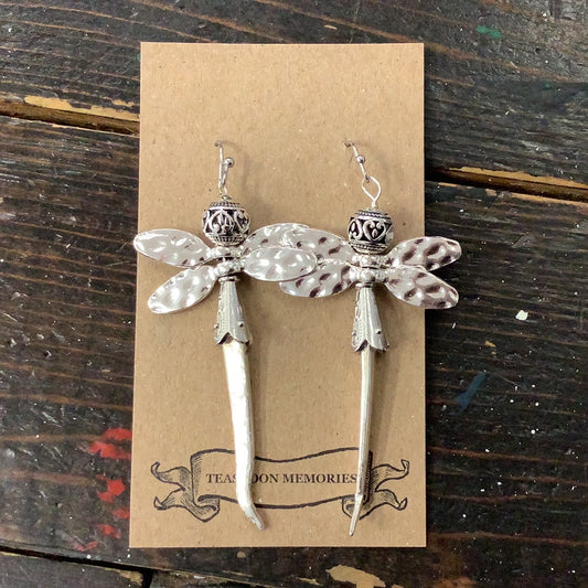 Teaspoon Memories - Dragon Fly Earrings