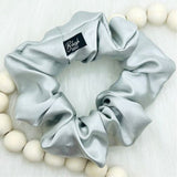 Blush Silks - 100% Mulberry Silk Scrunchies - Pewter