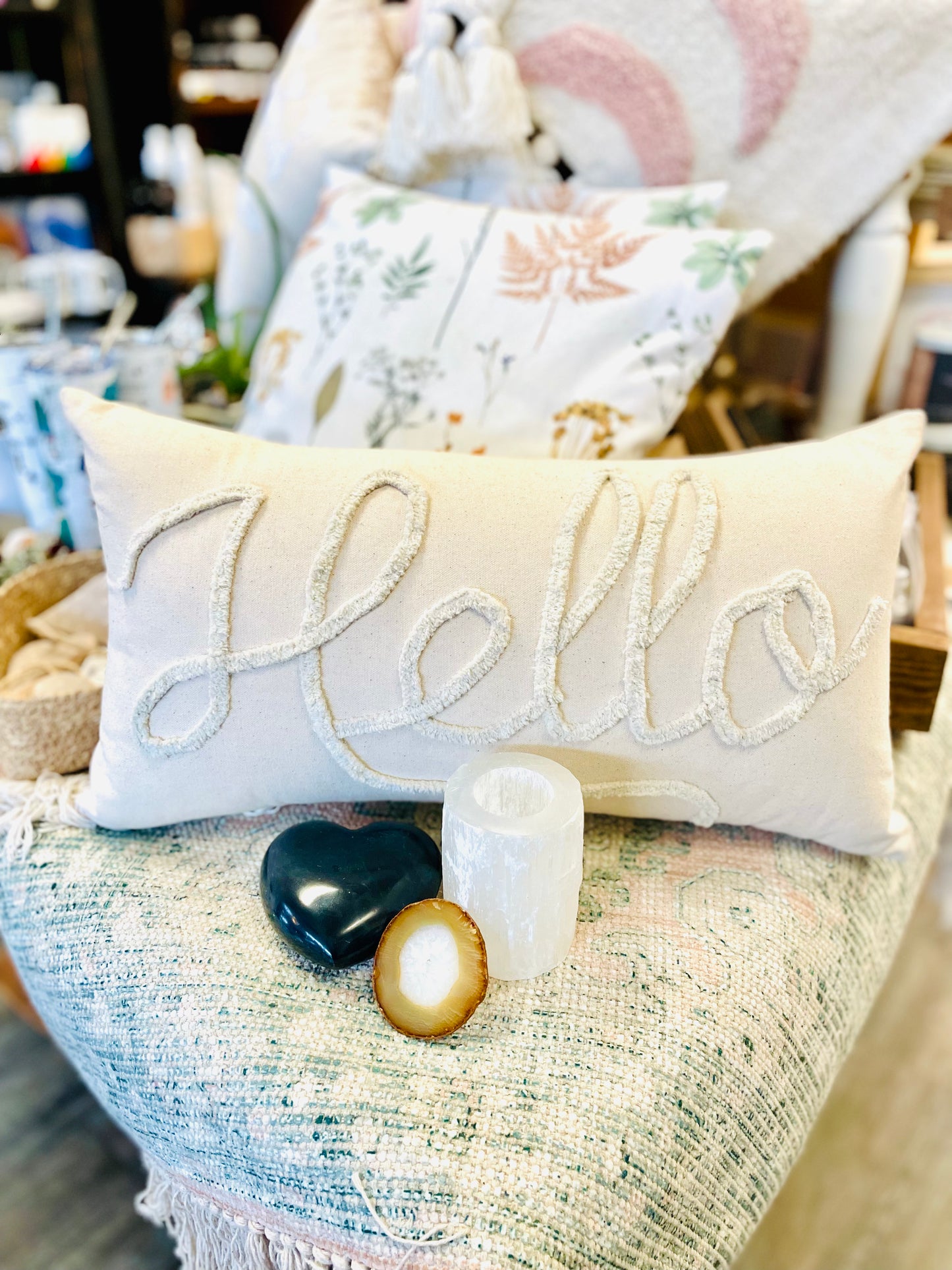 Town & Country - Natural Cotton Cushion - Hello