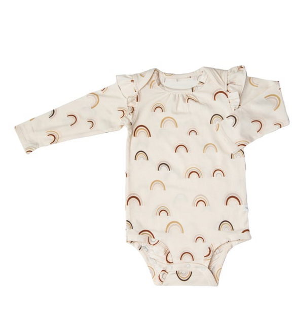 Loulou Lollipop - Canyon Rainbow Ruffle Long Sleeve Bodysuit