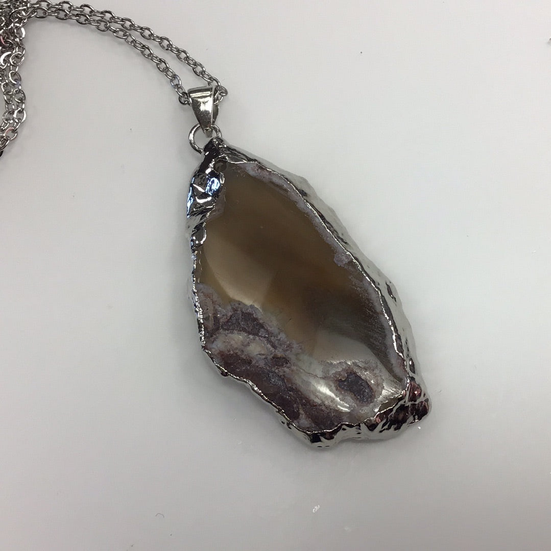 Teaspoon Memories - Agate Pendant Necklace