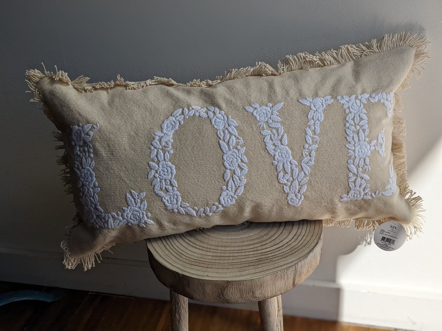Town & Country - Natural Cotton Cushion - Love