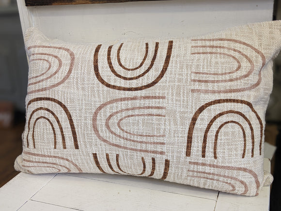 Town & Country - Natural Cotton Cushion - Rainbow