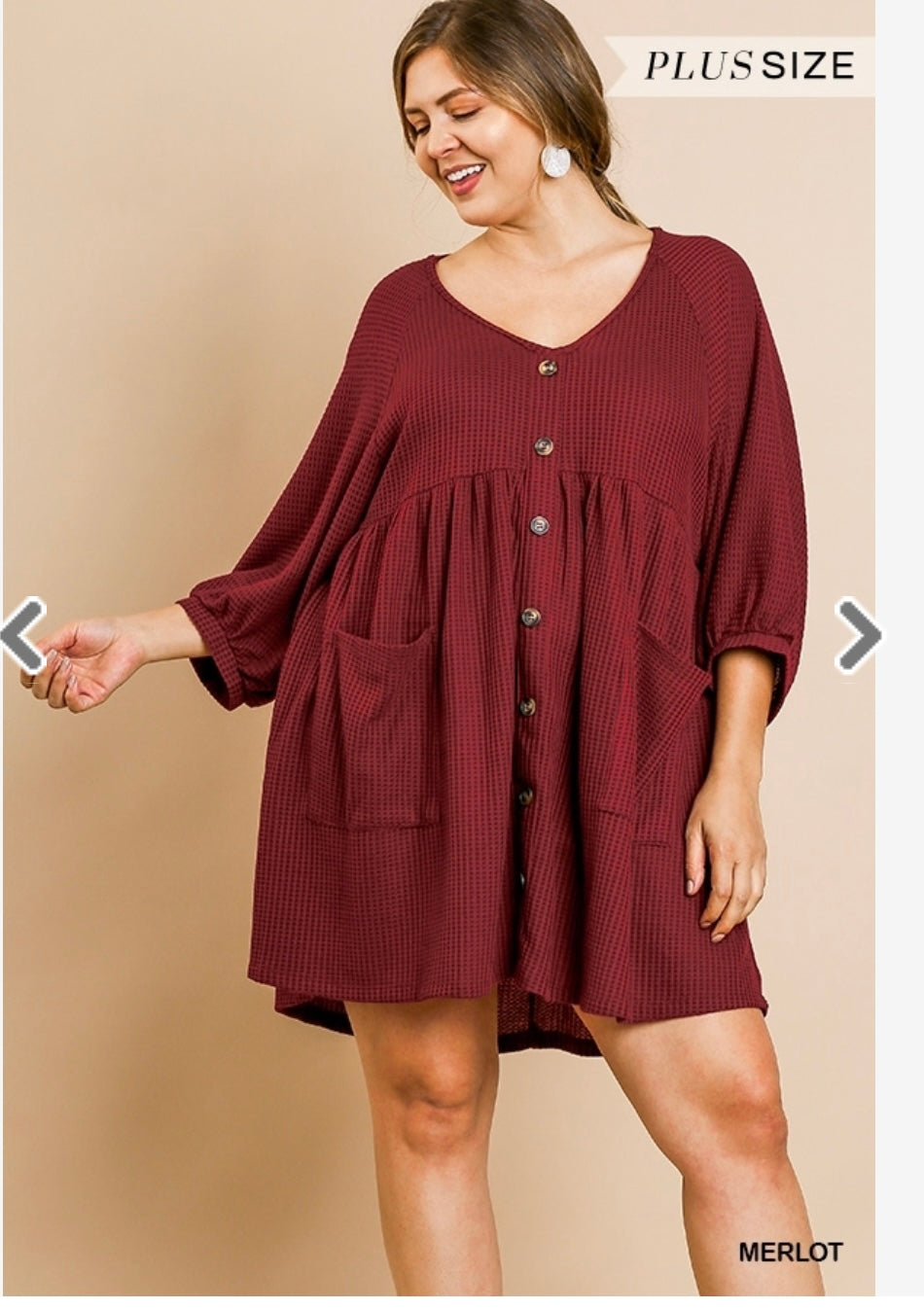 Town & Country - Waffle Dress Merlot
