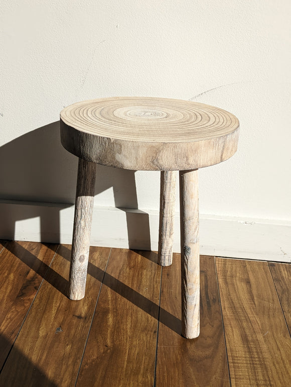 Town & Country - Wood White Wash Stool