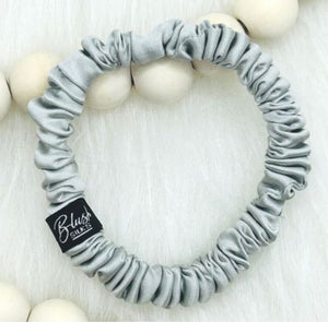 Blush Silks - 100% Mulberry Silk Scrunchies - Pewter