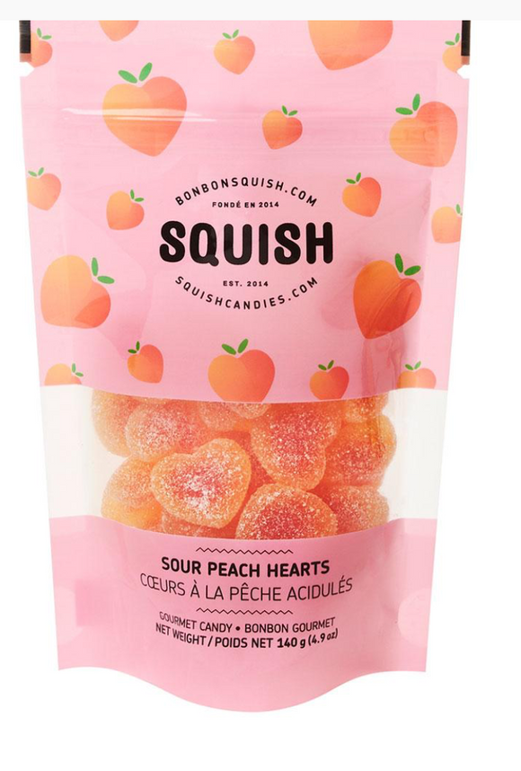 Squish Candies - Sour Peach Hearts