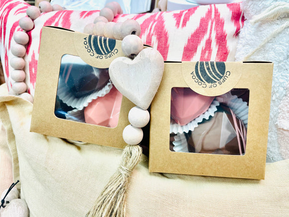 Valentines heart hot chocolate bombs pack of 2