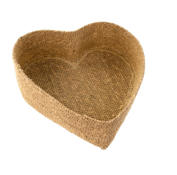 Town & Country - Neutral Seagrass Heart Basket