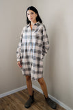 The Roster - Beige Plaid Long Shirt