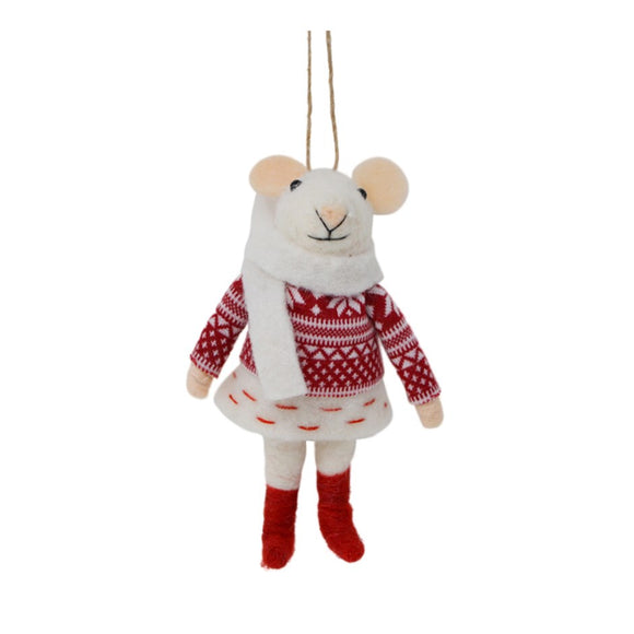 Town & Country - Mouse Ornament - Xmas Dress