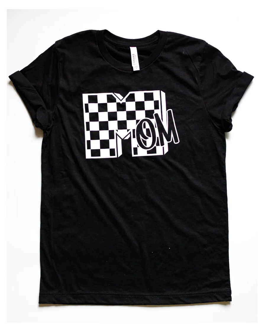 West Coast Wild Child - Checkered Mom Tee